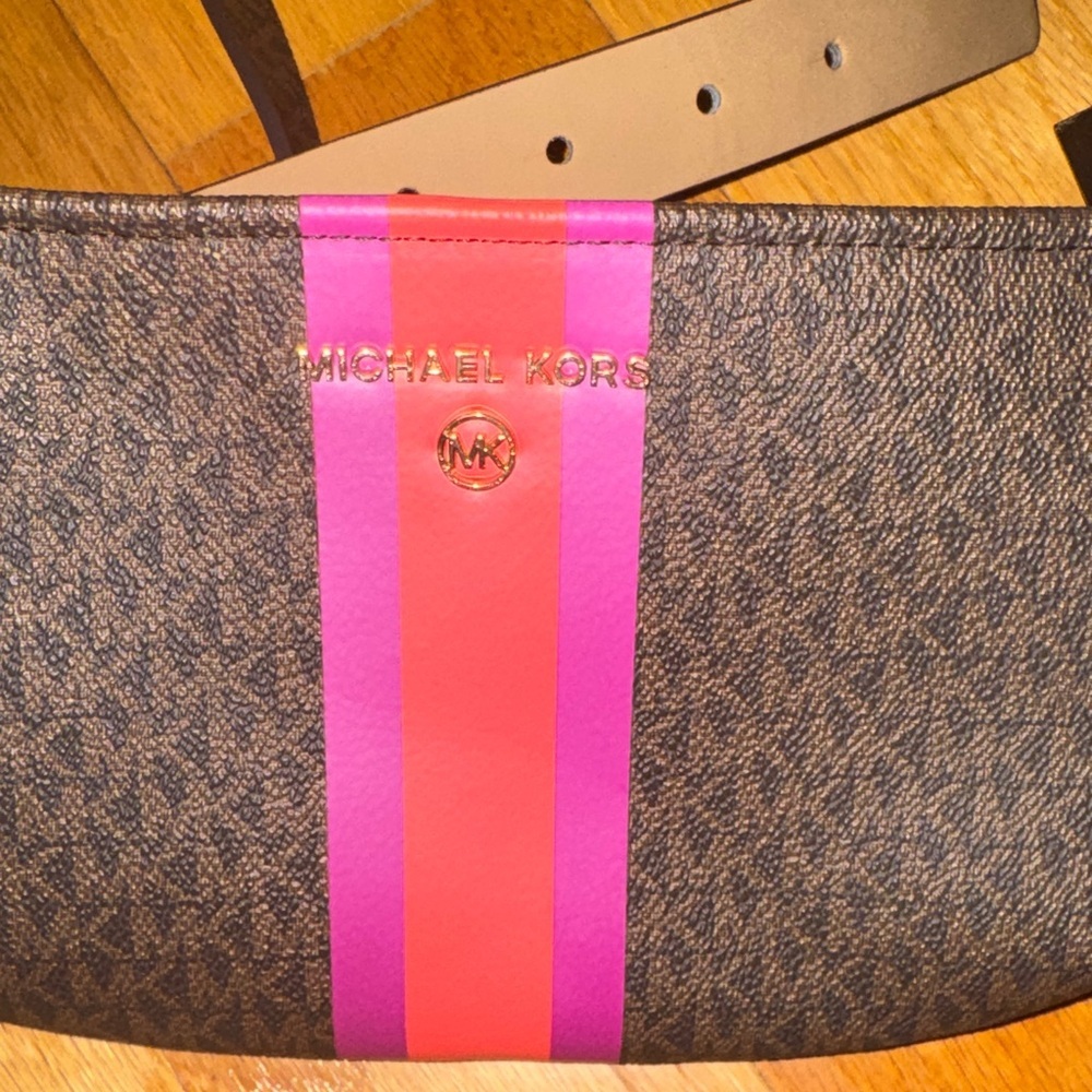Michael Kors Brown Bag with Pink and Purple Accent - Picture 7 of 9